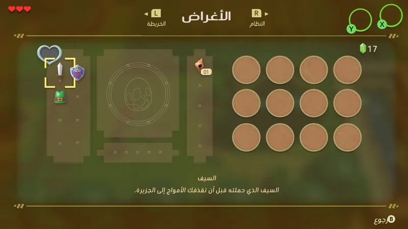لقطة من تعريب زيلدا صحوة لينك داخل اللعبة